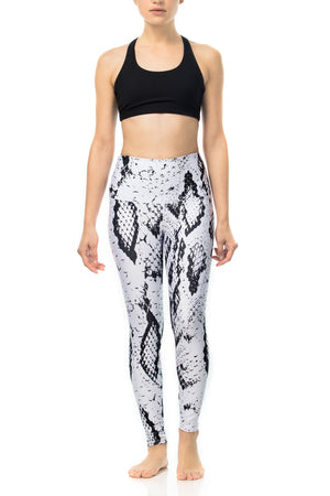 white python yoga pants - white snakeskin leggings - white python leggings - Lavaloka