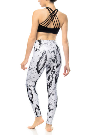 white python yoga pants - white snakeskin leggings - white python leggings - Lavaloka