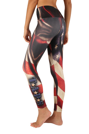 Grateful Nation Leggings - Patriotic Leggings for the Gym, Run, Marathon, Race - Lavaloka