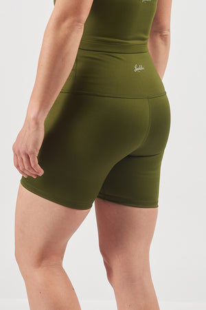 High Waisted Biker Shorts Olive
