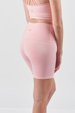 High Waisted Biker Shorts - Bubblegum 5"