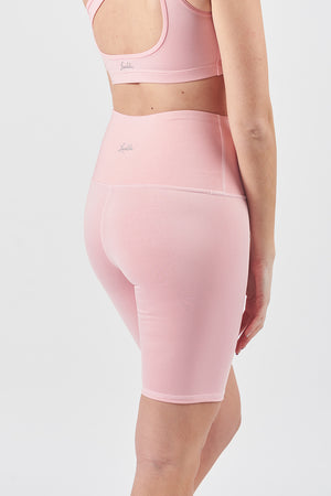 High Waisted Biker Short - Bubblegum 8"