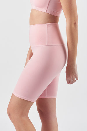 High Waisted Biker Short - Bubblegum 8"