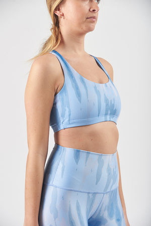 Blue Tie Dye Sports Bra