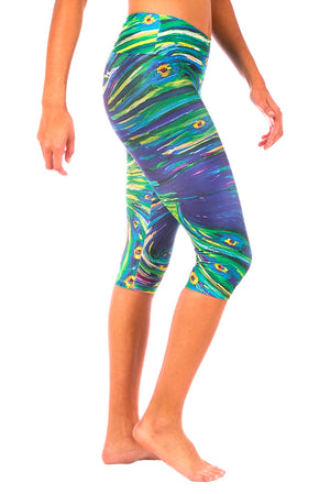 Peacock Capri Yoga Pants