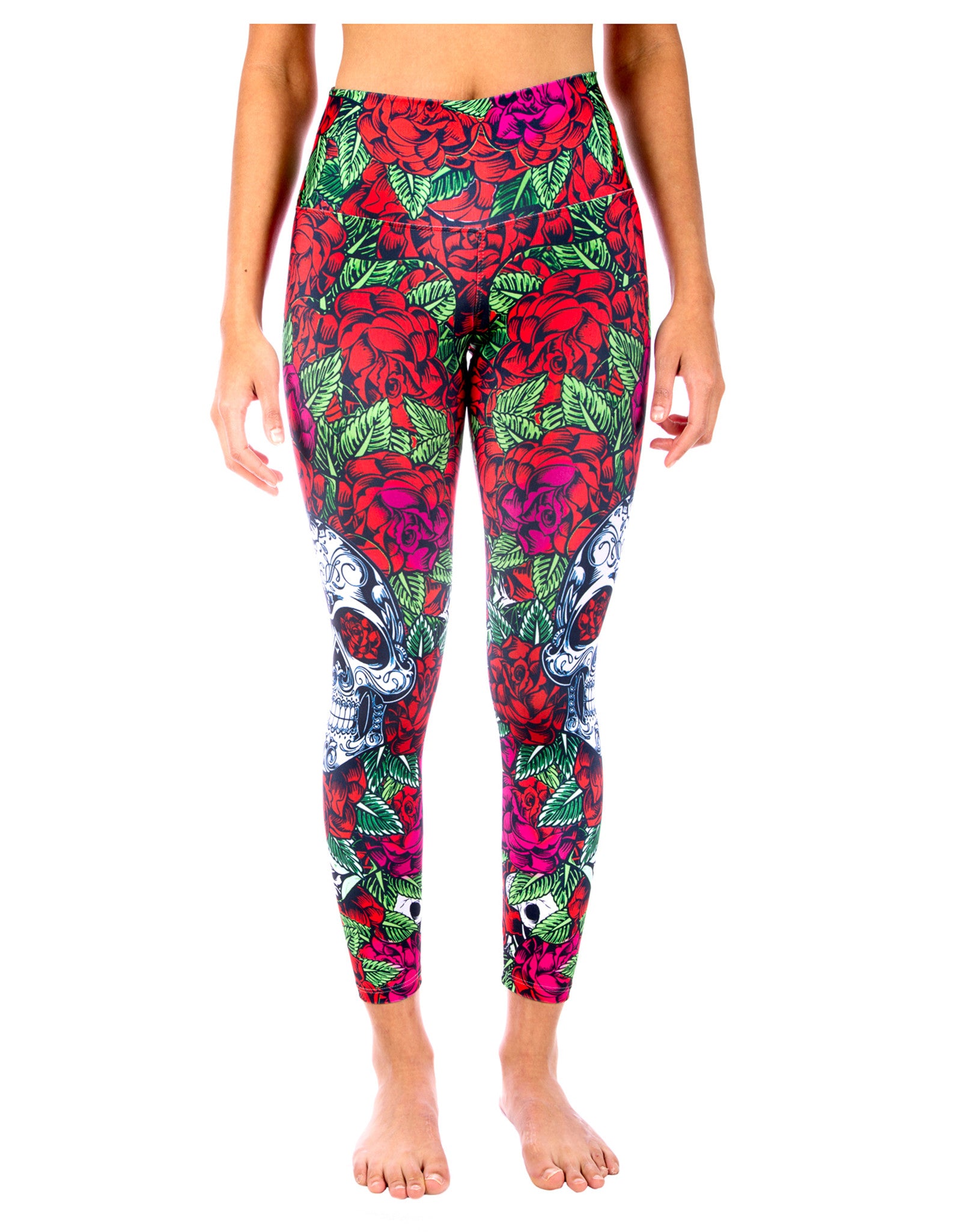 Skull Yoga Pants - Rosie Skull Legging - Skull Swag Collection by LavaLoka