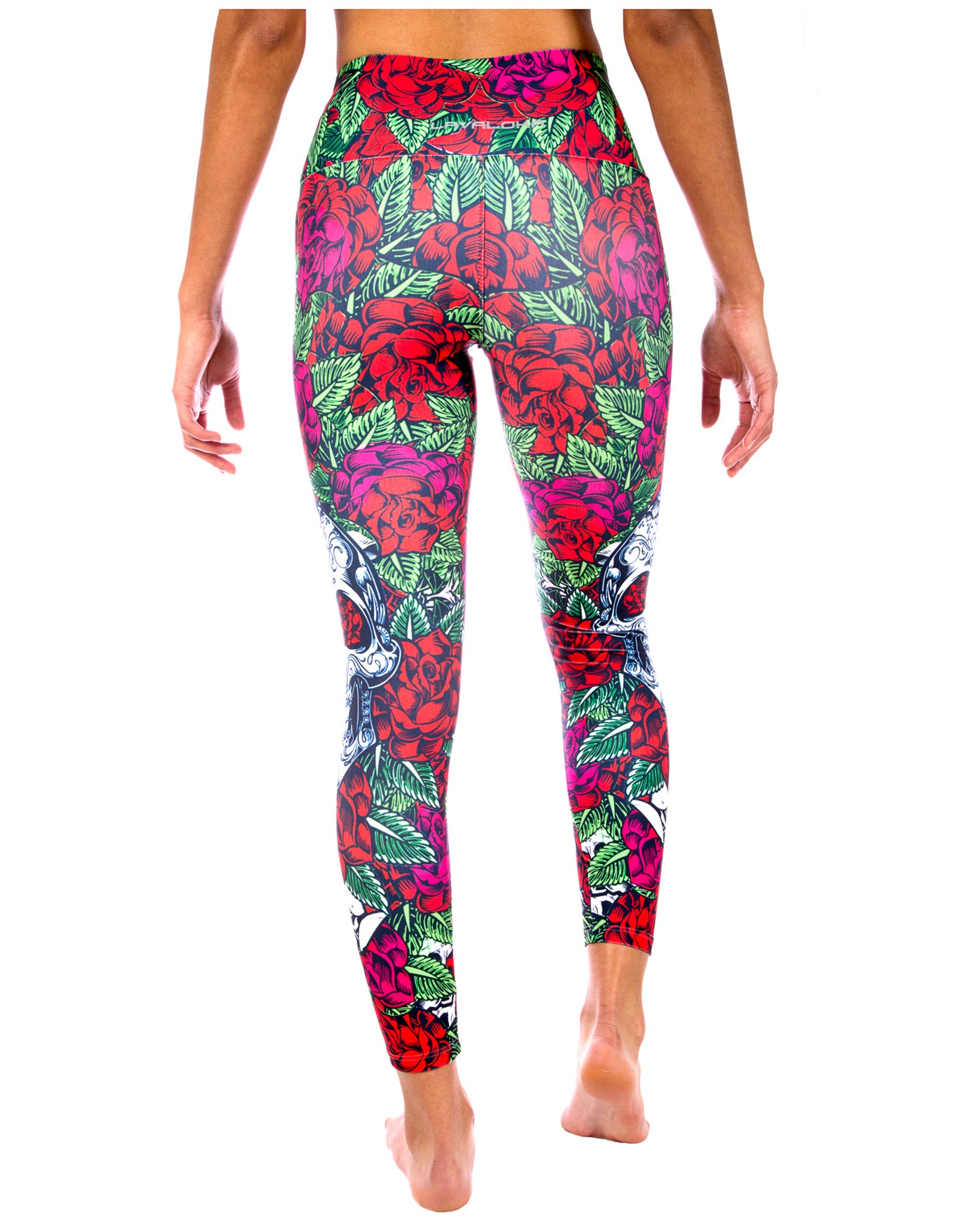 Skull Yoga Pants - Rosie Skull Legging - Skull Swag Collection by LavaLoka