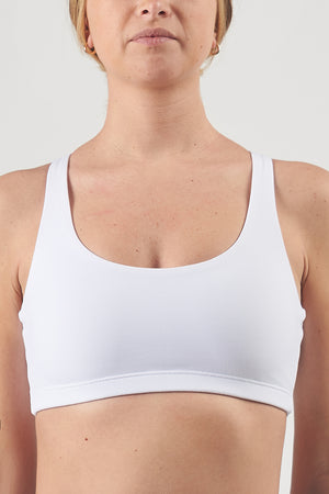 White Sports Bra Top