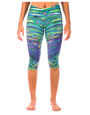 Peacock Capri Yoga Pants