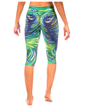 Peacock Capri Yoga Pants