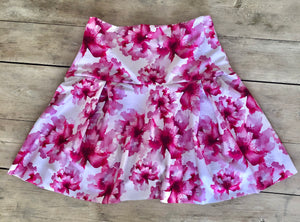 Pink Watercolor Floral Skirt