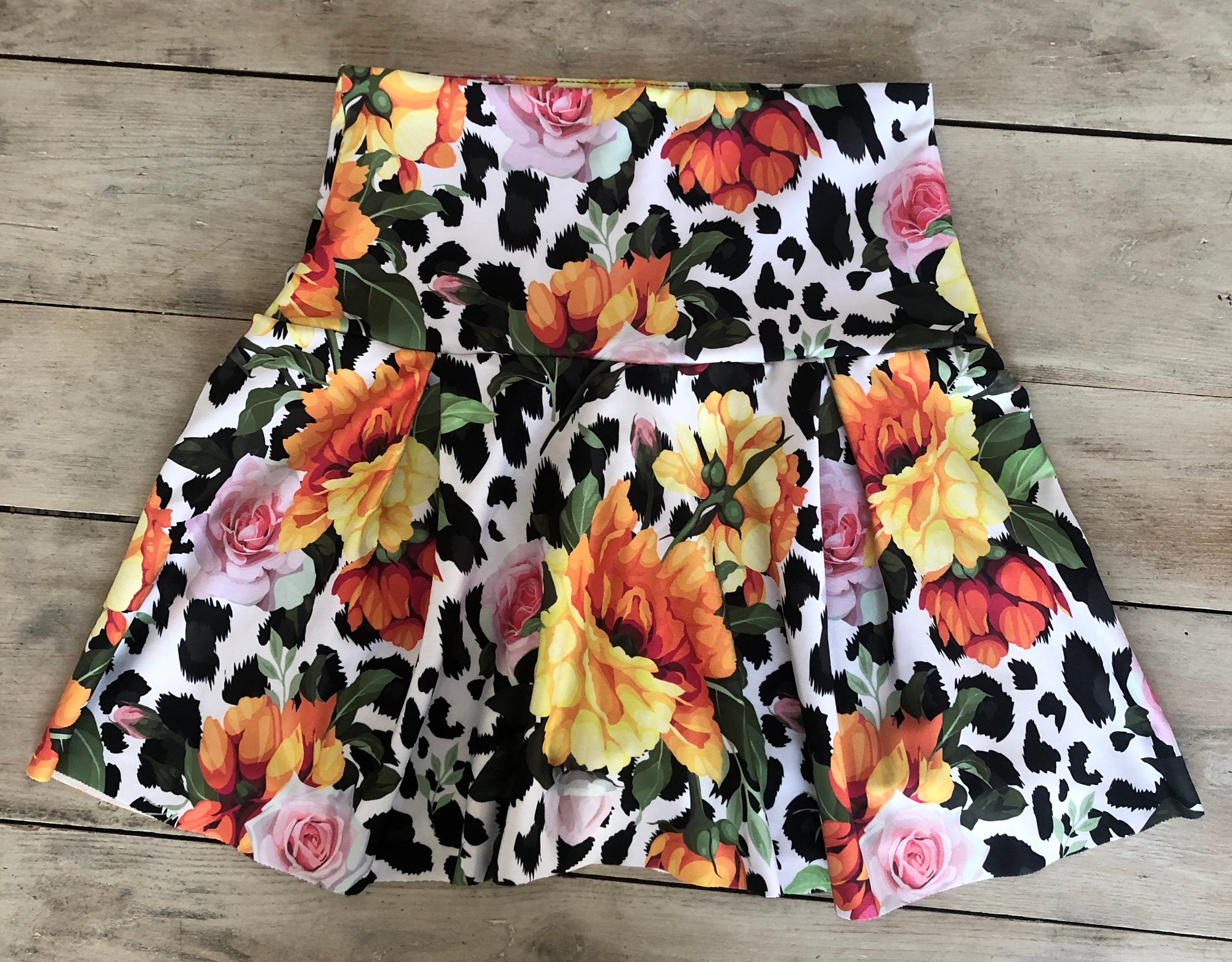 Orange Floral Skirt