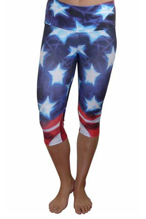 American Flag Capri Yoga Pants
