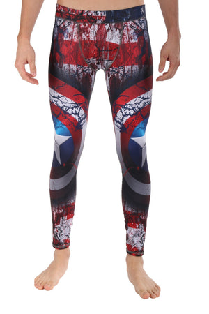 Super Hero Yoga Pants- Captain America Men's Legging. Find this beast pattern in the Patriotic Me LavaLoka Collection.