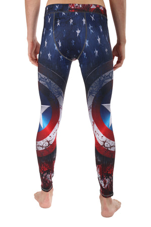 Super Hero Yoga Pants- Captain America Men's Legging. Find this beast pattern in the I'm A Patriot LavaLoka Collection.