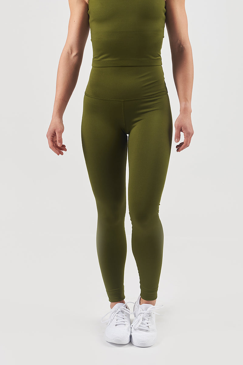 GAYHAY Women's Olive Green Pull-on High Waisted Leggings Yoga