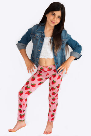 Strawberry Leggings Kawaii Style Aesthetic Clothing Berry Blast 5441-WL 